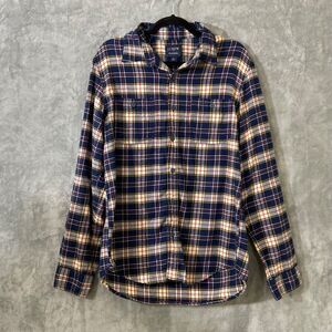 J.Crew Men's 100% Cotton Flannel Plaid  shirt men’s Large Blue/pink